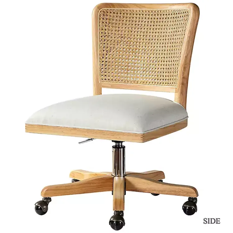 Kirklands Home Office Furniture|Natural Cane Back Linen Office Chair