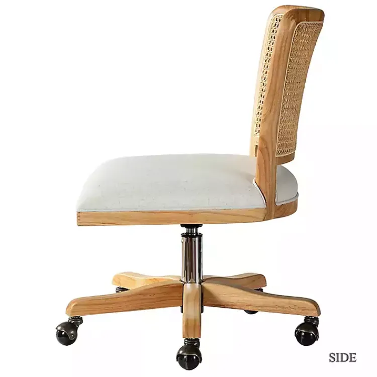 Kirklands Home Office Furniture|Natural Cane Back Linen Office Chair