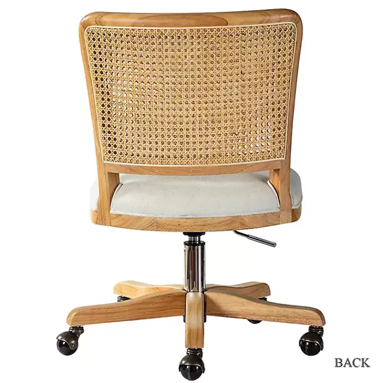 Kirklands Home Office Furniture|Natural Cane Back Linen Office Chair