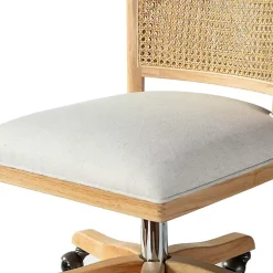 Kirklands Home Office Furniture|Natural Cane Back Linen Office Chair