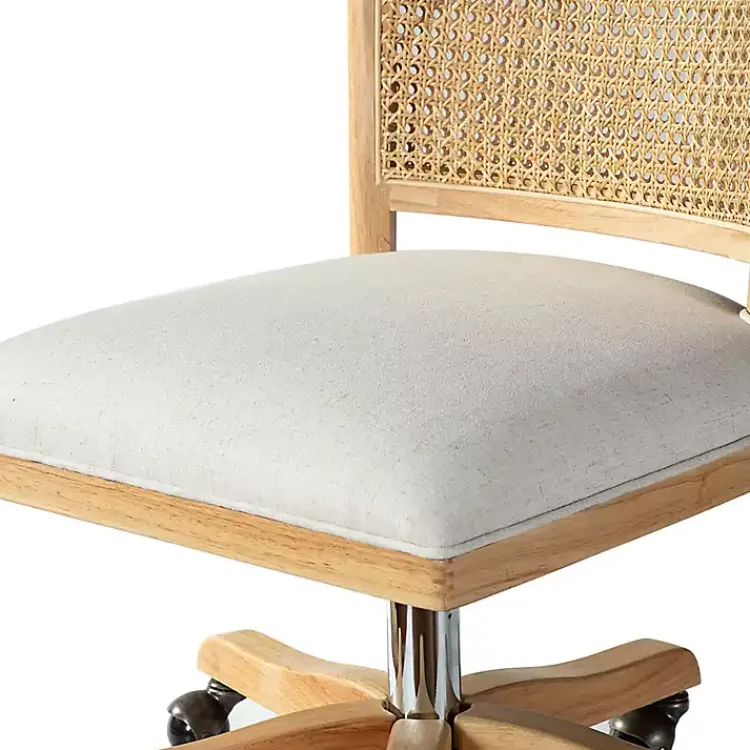 Kirklands Home Office Furniture|Natural Cane Back Linen Office Chair