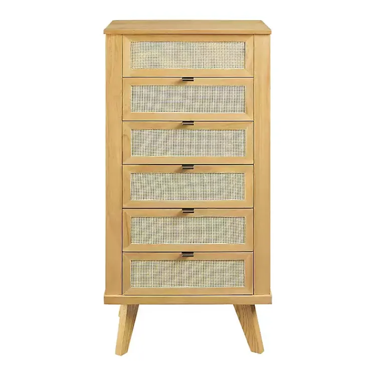 Kirklands Home Dressers & Chests|Natural Cane Jewelry Armoire Tan