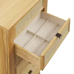 Kirklands Home Dressers & Chests|Natural Cane Jewelry Armoire Tan