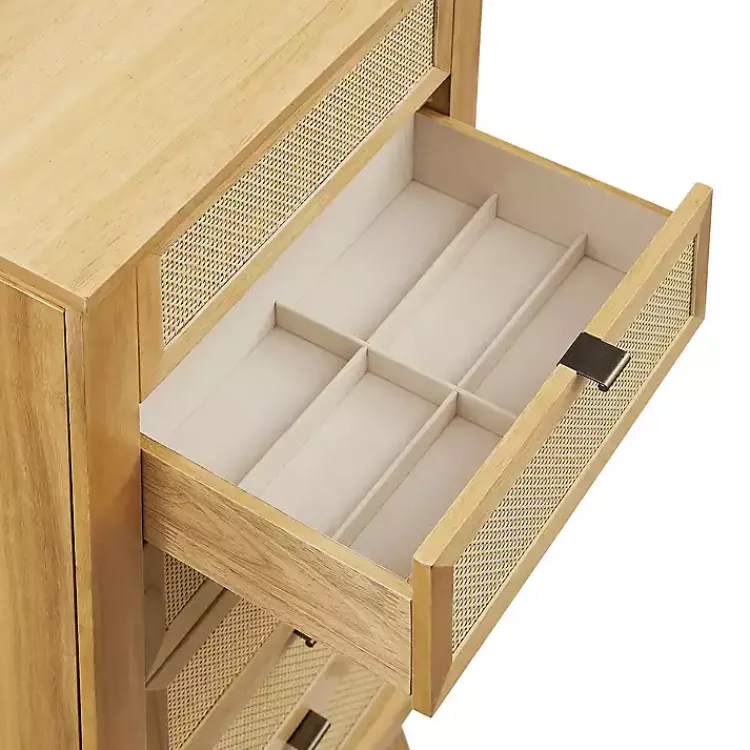 Kirklands Home Dressers & Chests|Natural Cane Jewelry Armoire Tan