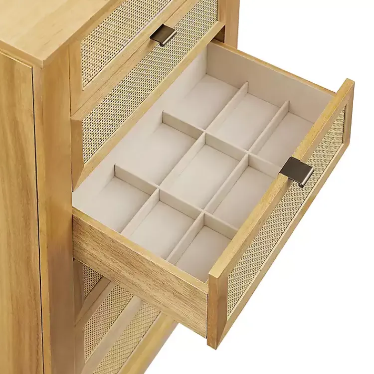 Kirklands Home Dressers & Chests|Natural Cane Jewelry Armoire Tan