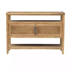 Kirklands Home Console Tables|Natural Cane Martha Sterwart Console Table Tan