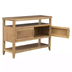Kirklands Home Console Tables|Natural Cane Martha Sterwart Console Table Tan