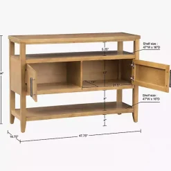 Kirklands Home Console Tables|Natural Cane Martha Sterwart Console Table Tan