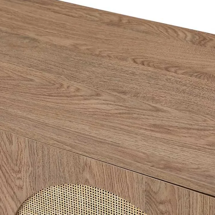 Kirklands Home Cabinets & Sideboards|Natural Cane Wood Arched Sideboard Cabinet