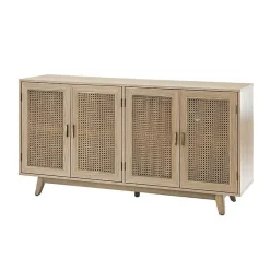 Kirklands Home Cabinets & Sideboards|Natural Cane Wood Storage Media Cabinet Tan