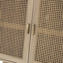 Kirklands Home Cabinets & Sideboards|Natural Cane Wood Storage Media Cabinet Tan