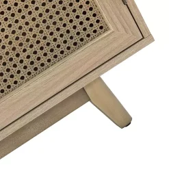 Kirklands Home Cabinets & Sideboards|Natural Cane Wood Storage Media Cabinet Tan