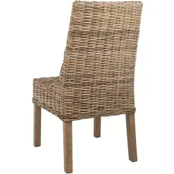 Kirklands Home Dining Chairs|Natural Coastal Rat 2-pc. Dining Chair Set Tan