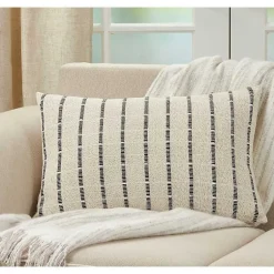 Outlet Natural Corded Cotton Lumbar Pillow Pillows