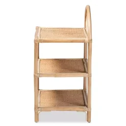 Kirklands Home Bookshelves|Natural Curled Rattan 3-Tiered Bookcase
