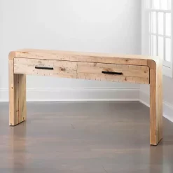 Kirklands Home Console Tables|Natural Curved Edge Console Table Tan