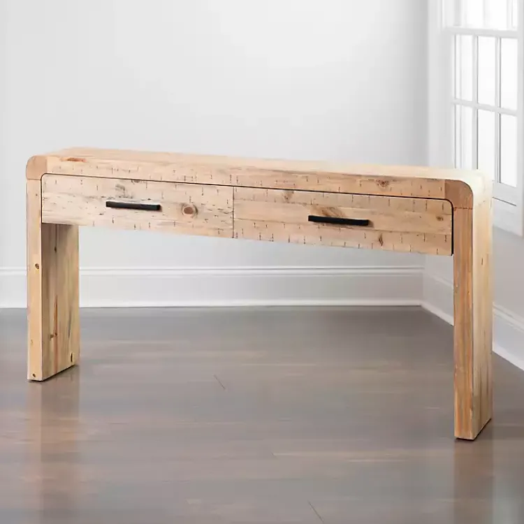 Kirklands Home Console Tables|Natural Curved Edge Console Table Tan