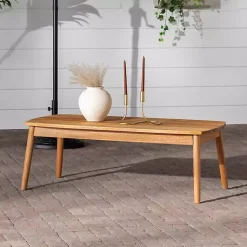 Kirklands Home Outdoor Tables|Natural Eucalyptus Wood Outdoor Coffee Table Tan