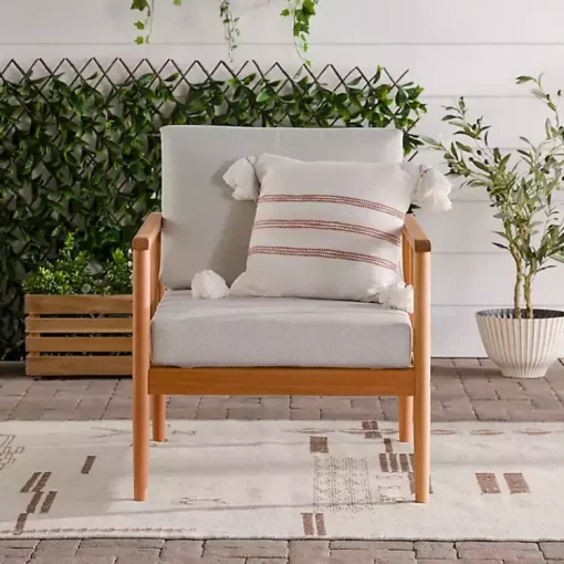 Kirklands Home Outdoor Seating|Natural Eucalyptus Wood Outdoor Accent Chair