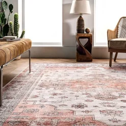 Kirklands Home Area Rugs|Natural Faded Vintage Washable Area Rug, 4x6