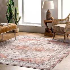 Kirklands Home Area Rugs|Natural Faded Vintage Washable Area Rug, 5x8