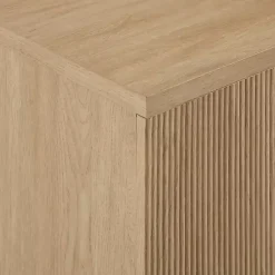 Kirklands Home Cabinets & Sideboards|Natural Fluted Wood Scandinavian Cabinet Tan