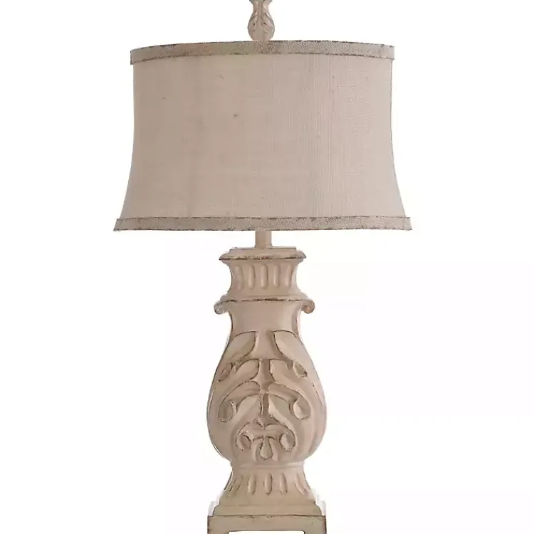Kirklands Home Table Lamps|Natural French Country Table Lamp White