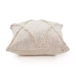 New Natural Fringe Diamond Pillow, 20 in. Pillows