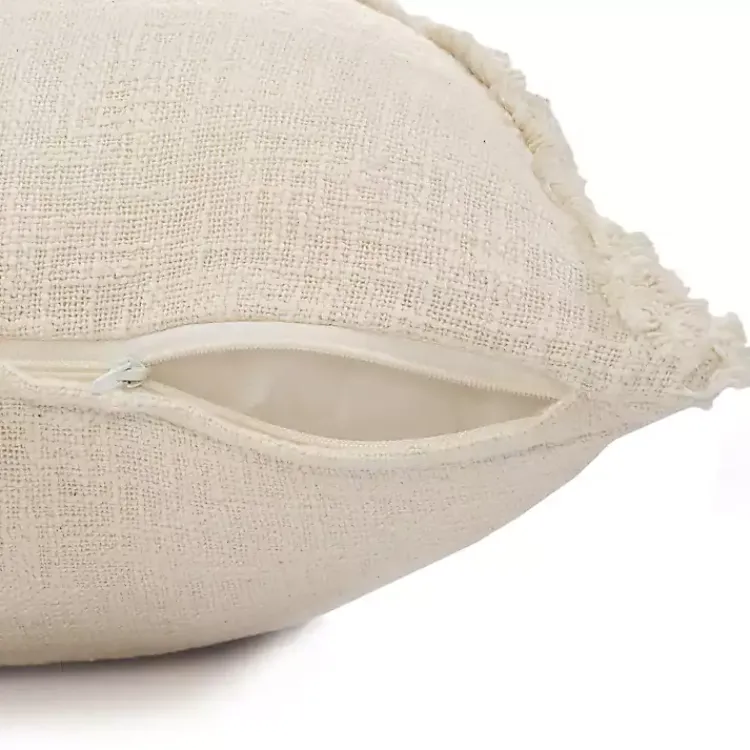 Sale Natural Fringe Diamond Pillow, 26 in. Pillows