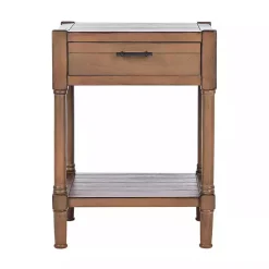 Kirklands Home Accent & End Tables|Natural Geometric Industrial Pull Accent Table Brown