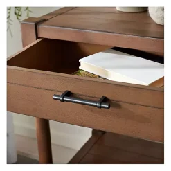 Kirklands Home Accent & End Tables|Natural Geometric Industrial Pull Accent Table Brown