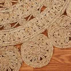 Kirklands Home Area Rugs|Natural Golden Sunshine Circular Area Rug, 4x4 Tan