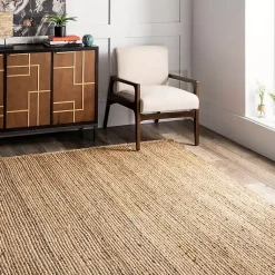 Kirklands Home Area Rugs|Natural Hand Woven Rigo Jute Area Rug, 12x18 Tan