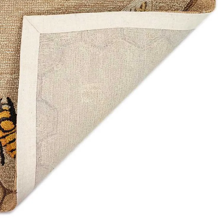 Kirklands Home Outdoor Rugs|Natural Honeycomb & Bees Outdoor Accent Rug