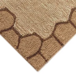Kirklands Home Outdoor Rugs|Natural Honeycomb & Bees Outdoor Accent Rug