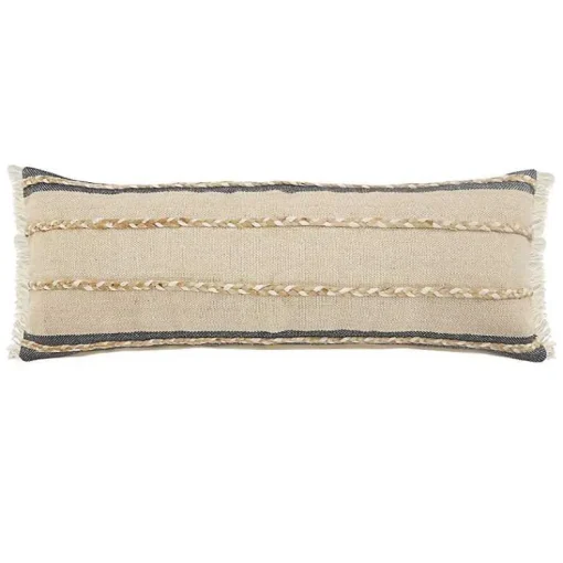 Best Natural Jute Braided Stripe Lumbar Pillow Pillows