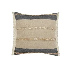 Natural Jute Braided Stripe Throw Pillow, 20 in. Pillows