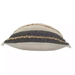 Natural Jute Braided Stripe Throw Pillow, 20 in. Pillows