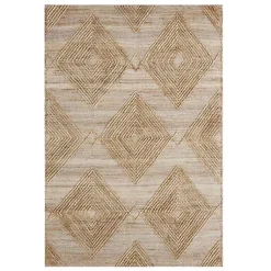 Kirklands Home Area Rugs|Natural Jute Diamond Modern Woven Area Rug, 5x8 Brown