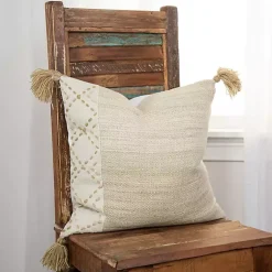 Discount Natural Kantha Stitch Recycled Throw Pillow Pillows