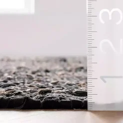 Kirklands Home Area Rugs|Natural Leather Flatweave ZigZag Area Rug, 8x10