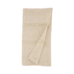 Kirklands Home Table Linens|Natural Leno Striped Napkins, Set of 4 Tan