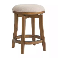 Kirklands Home Bar Stools & Counter Height Stools|Natural Linen Barrel Base Swivel Counter Stool Set Tan