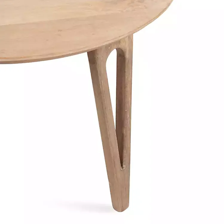 Kirklands Home Coffee Tables|Natural Mango Wood Round Kershaw Coffee Table Tan
