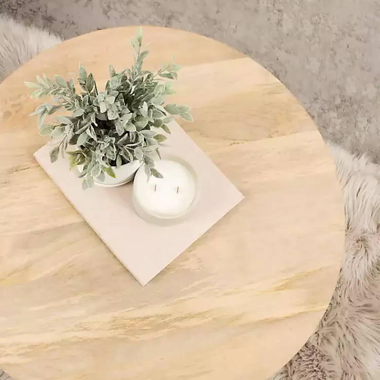 Kirklands Home Coffee Tables|Natural Mango Wood Round Kershaw Coffee Table Tan