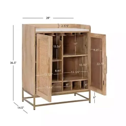 Kirklands Home Cabinets & Sideboards|Natural Marble Rattan Front Bar Cabinet
