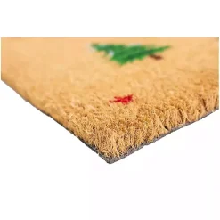 New Natural Merry Bright Tree Coir Doormat, 29 in. Outdoor Christmas Decorations