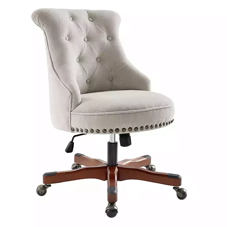 Kirklands Home Office Furniture|Natural Miller Tufted Office Chair Tan