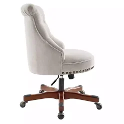 Kirklands Home Office Furniture|Natural Miller Tufted Office Chair Tan