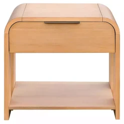 Kirklands Home Nightstands|Natural Modern Curve Nightsd Tan